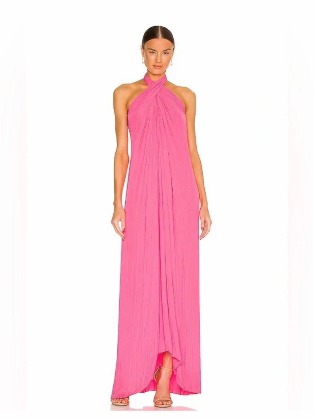 A.L.C. Hot Pink Halter Maxi Dress